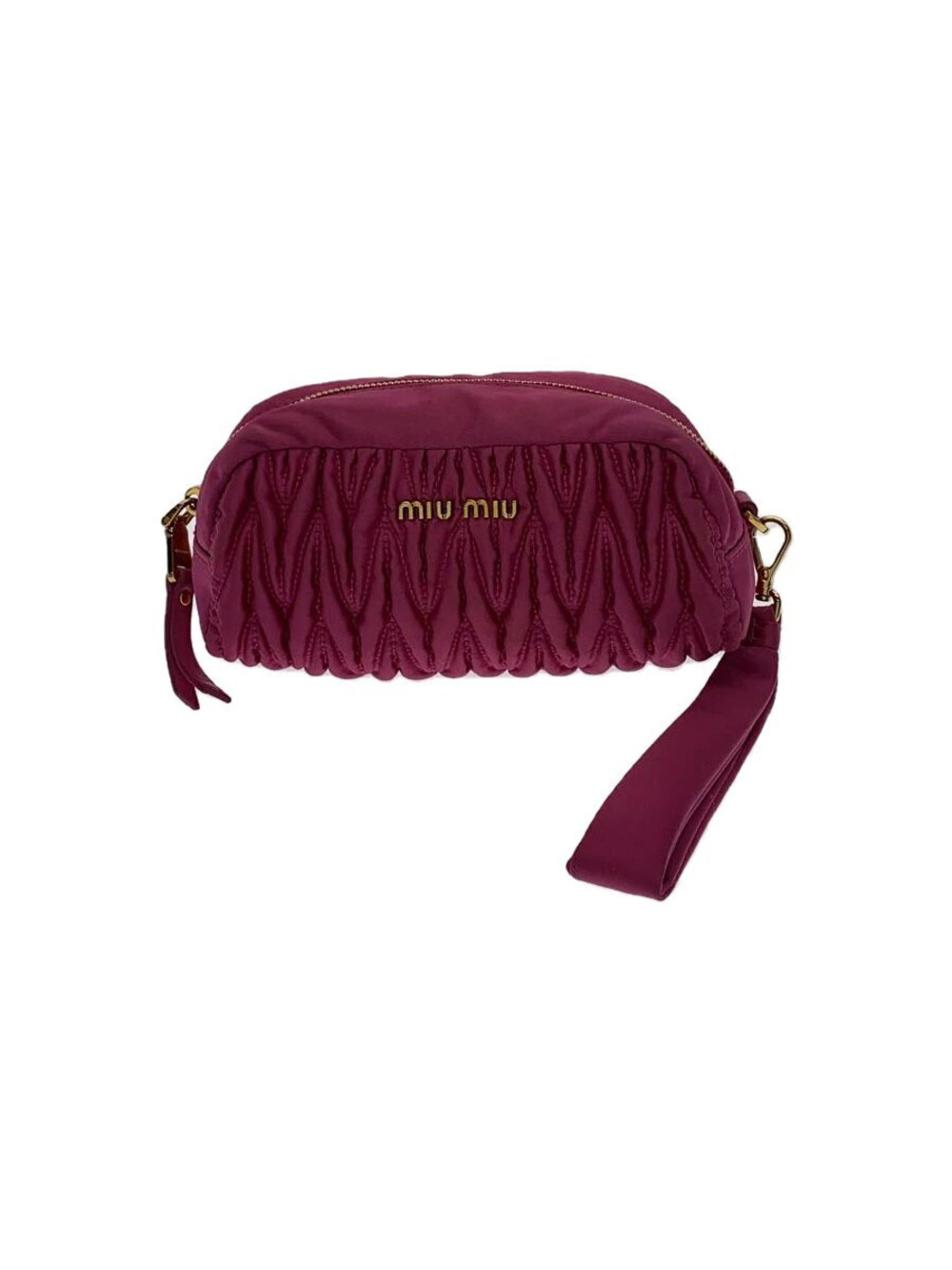 Miu Miu Pouch Clutch Matelasse Pink Slight